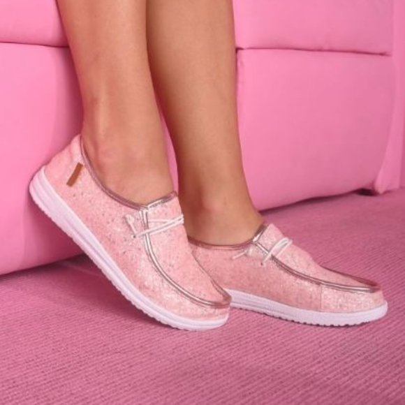 Corkys Shoes Corkys Kayak Light Pink Glitter Slip On Sneaker Poshmark